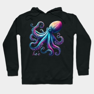 Striking Colors Octopus - He'e in Hawaiian Hoodie